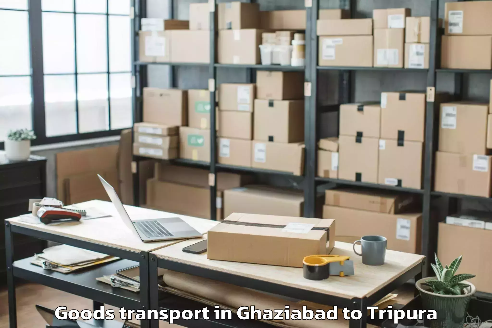 Discover Ghaziabad to Khowai Airport Ixn Goods Transport